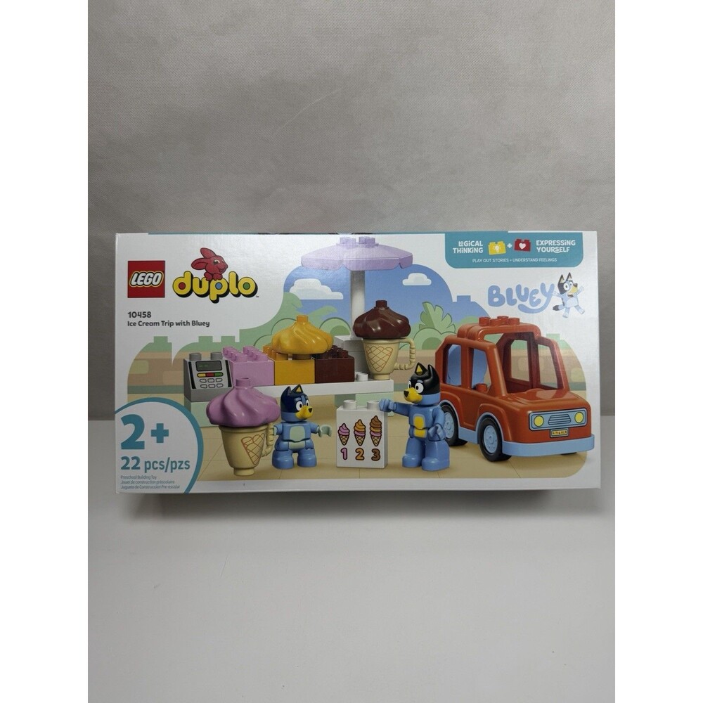 LEGO DUPLO Bluey Ice Cream Trip with Bluey 10458 Toddler Playset 22pc Toy